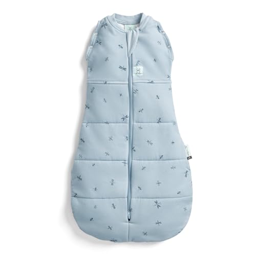 ergoPouch Cocoon Swaddle Sack 35 TOG Baby Sleep Sack Gentle Snug Fit Helps Calm Startle Reflex Ideal for Arms InOut Sleeping Soft Breathable Fabric for Better Sleep 36 Months Dragonflies - Image 1