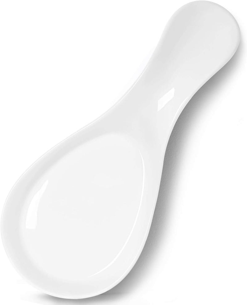 GDCZ Porcelain Spoon Rest - Large Spoon Holder Utensil Rest for Kitchen Counter Stove Top, Dishwasher Safe (White) - Image 1