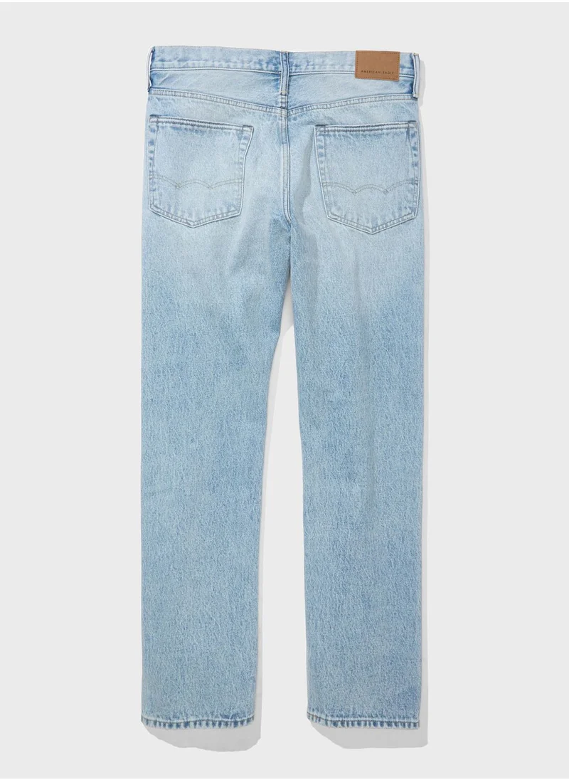 American Eagle Light Wash Straight Fit Jeans