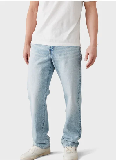 American Eagle Light Wash Straight Fit Jeans