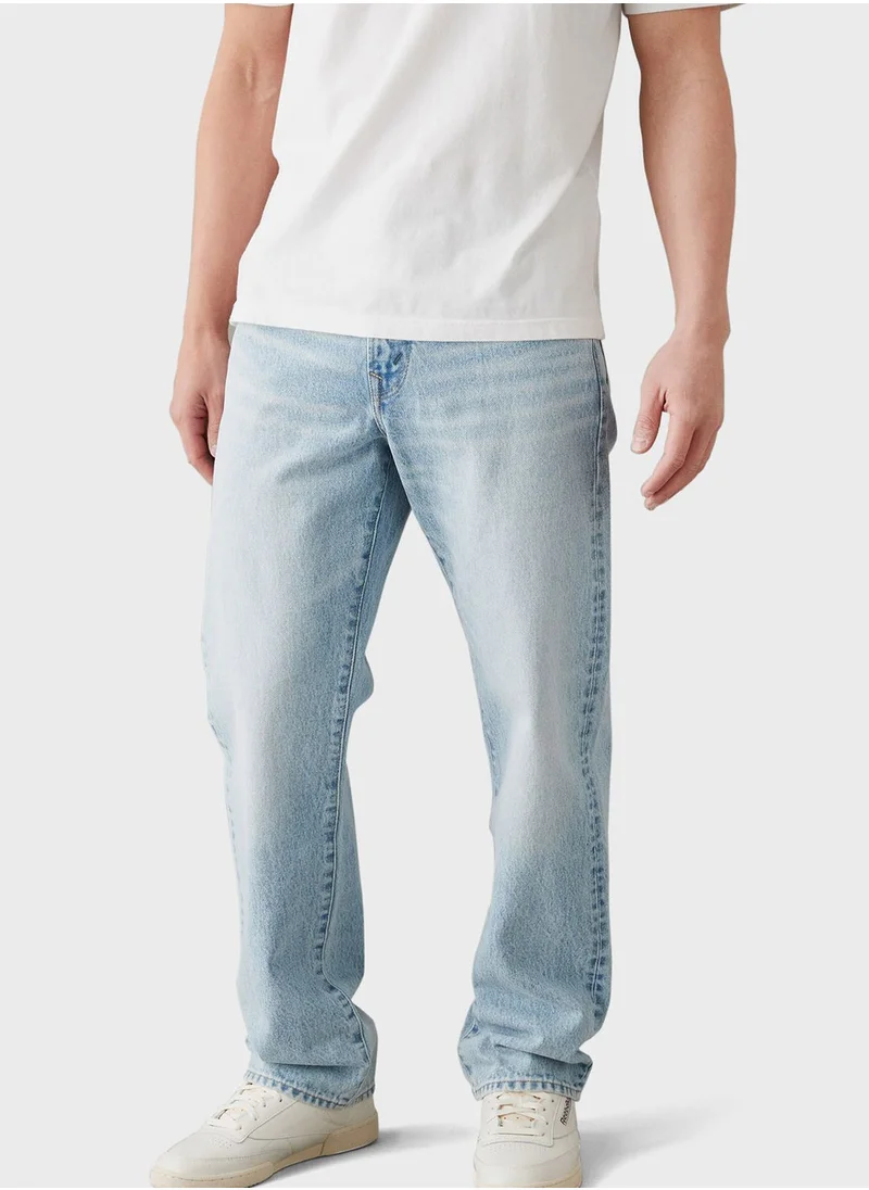 American Eagle Light Wash Straight Fit Jeans