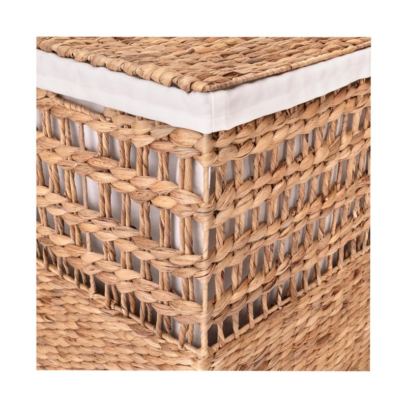 Seville Classics Premium Natural Handwoven Portable Laundry Bin Basket with Carrying Handles, Household Storage for Clothes, Linens, Sheets, Rattan, 3-Piece Hamper Set - Image 4