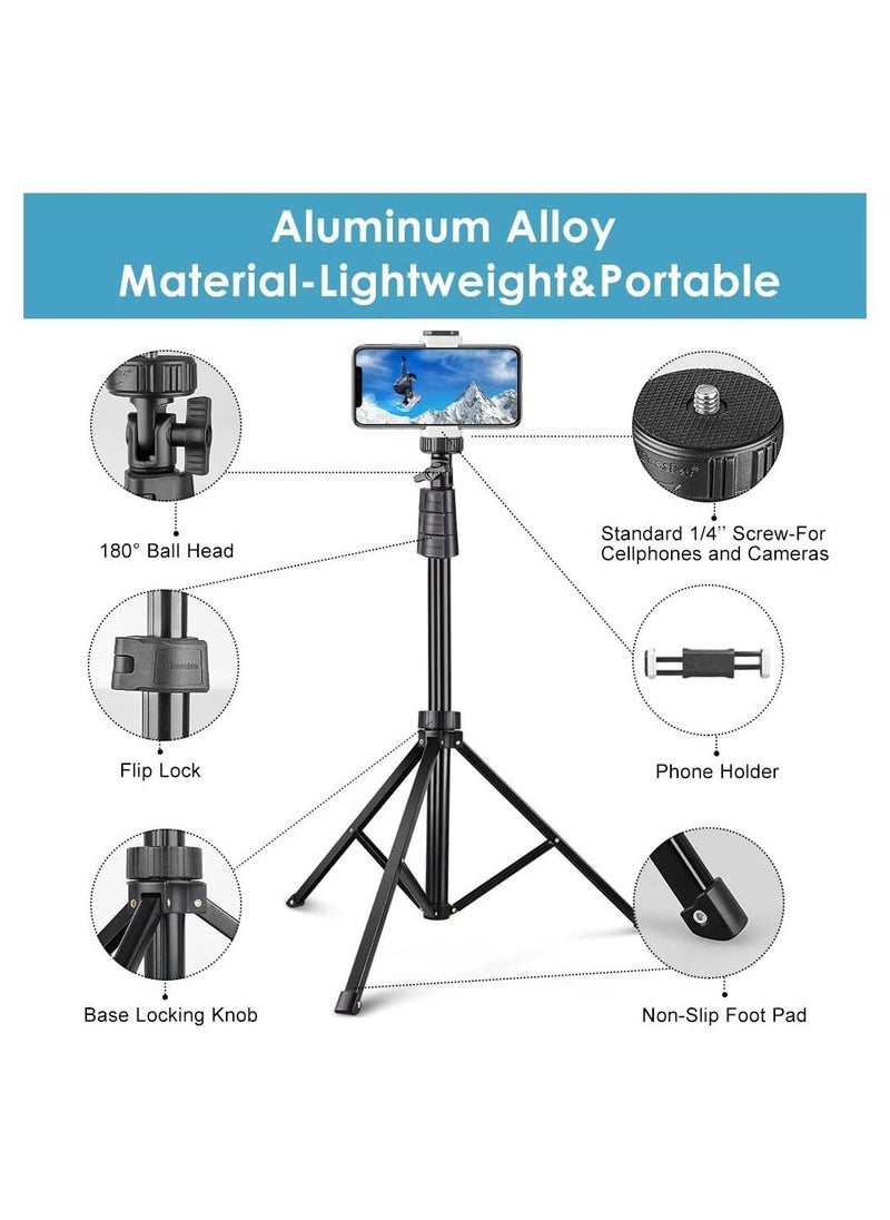 Generic Phone Tripod Stand with Remote, Cell Phone Stand Tripod with Phone Holder for Vlogging，Recording, Compatible with iPhone&Android Phone  - Image 2