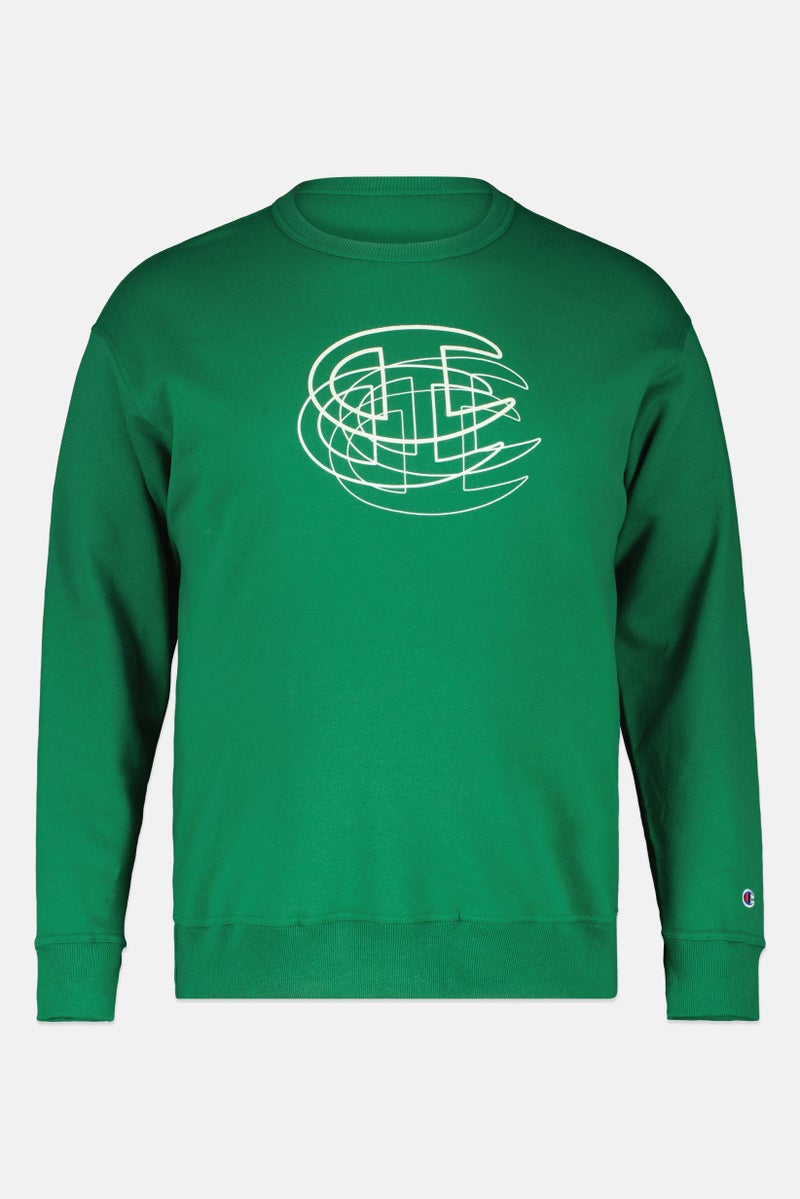 Champion Men Sportswear Fit Long Sleeve Outdoor Sweatshirt, Green - Image 3