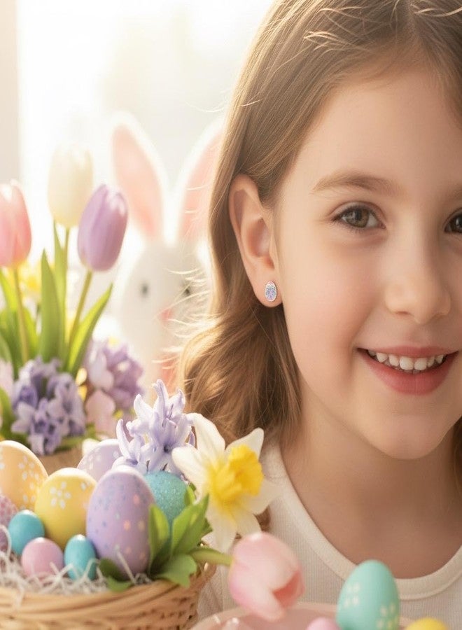 آيسروز أقراط بيض عيد الفصح من الفضة الإسترليني عيار 925 من ICYROSE بألوان الباستيل (مضادة للحساسية وخالية من النيكل) 9668 (فيونكة أرجوانية) - Image 2