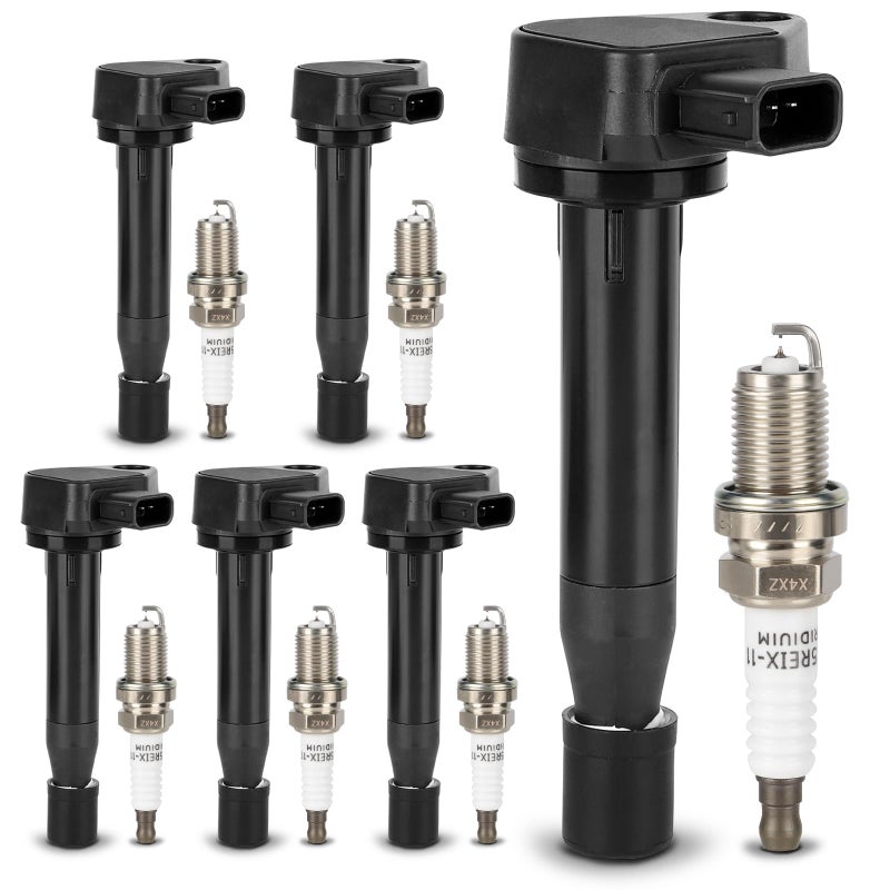 X4XZ UF242 Ignition Coil & 4503 Double Iridium Spark Plug For Honda 1999-2010 Odyssey,2000-2003 Accord/Acura 1999-2008 TL, 2005-2008 RL,2001-2003 CL 3.2L 3.5L V6 Replaces# 30520-P8E-A01 - Image 1