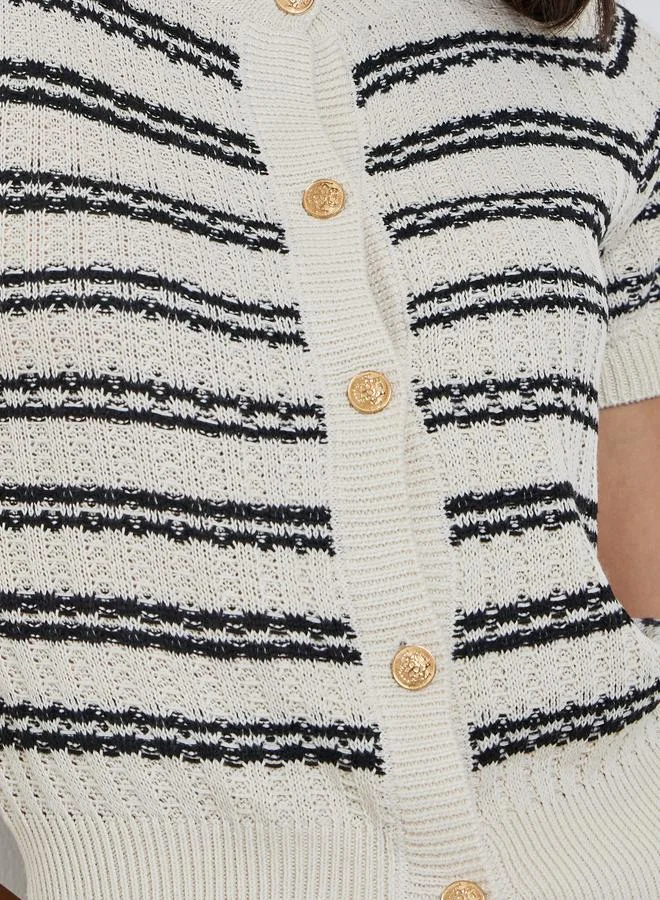 تايك تو كنزة محبوكة مخططة