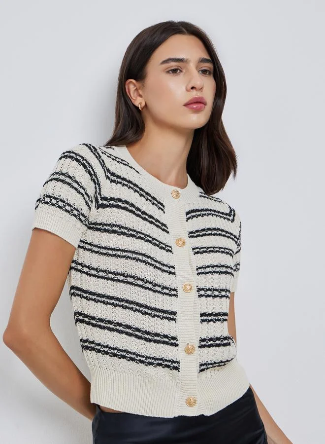 تايك تو كنزة محبوكة مخططة