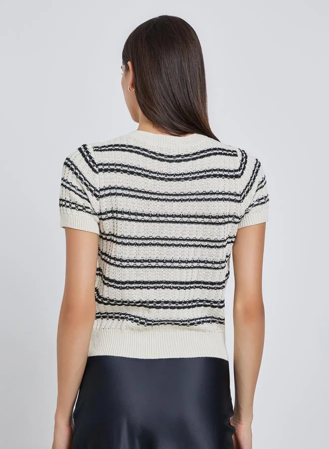 تايك تو كنزة محبوكة مخططة