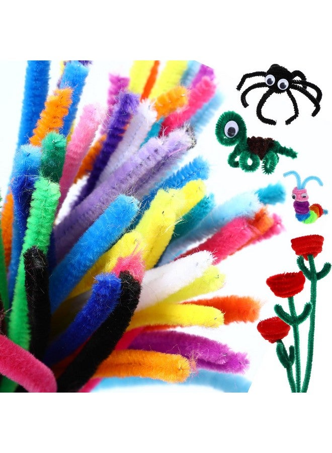 Leitee 2500 Pcs Pipe Cleaners Googly Eyes Kit 2000 Soft Chenille Stems 500 Wiggle Eyes DIY Creative Crafts and Arts Supply for Kids Classroom Crafting Project Christmas Decoration (Glitter Multicolor) - Image 4