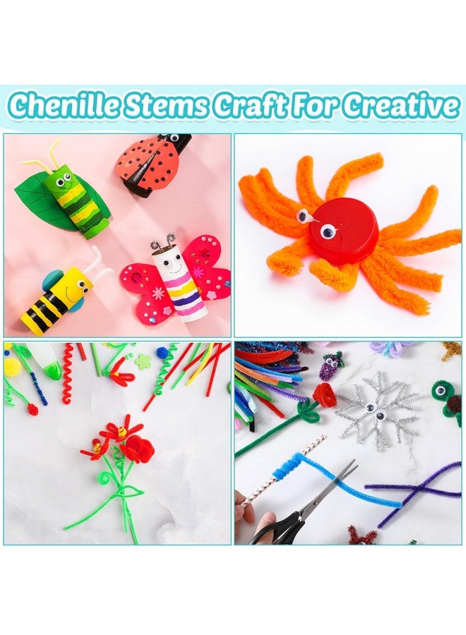 Leitee 2500 Pcs Pipe Cleaners Googly Eyes Kit 2000 Soft Chenille Stems 500 Wiggle Eyes DIY Creative Crafts and Arts Supply for Kids Classroom Crafting Project Christmas Decoration (Glitter Multicolor) - Image 5