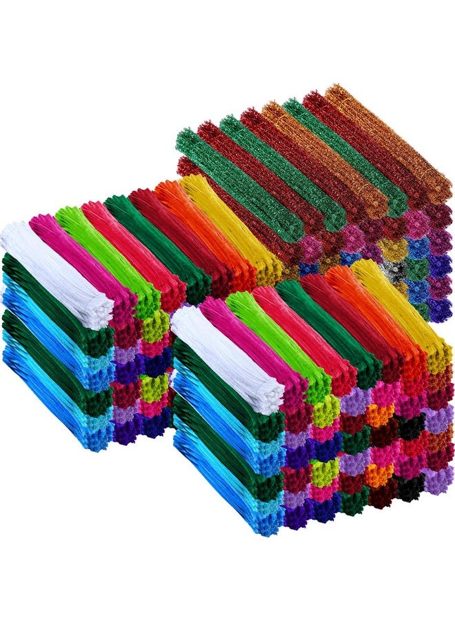 Leitee 2500 Pcs Pipe Cleaners Googly Eyes Kit 2000 Soft Chenille Stems 500 Wiggle Eyes DIY Creative Crafts and Arts Supply for Kids Classroom Crafting Project Christmas Decoration (Glitter Multicolor) - Image 1