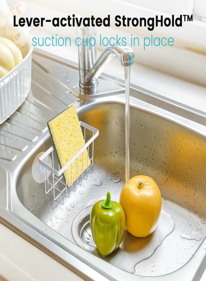 HLOOL Kitchen Sponge Holder, Kitchen Sink Sponge Holder, Sponge Holder for Kitchen Sink Suction, Dish Sponge Holder (White) - Image 3