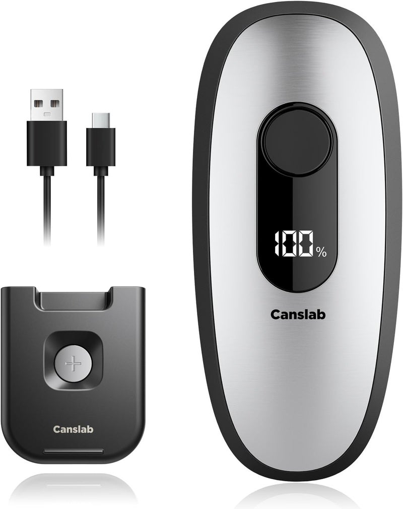Canslab IRON Rechargeable Electric Can Opener: Wall-Mountable Easy Storage, Smart Auto Stop & LED Battery Track, Hands-Free Operation, Side Cut Smooth Edge, Stainless Steel Professional-Grade Blade - Image 1