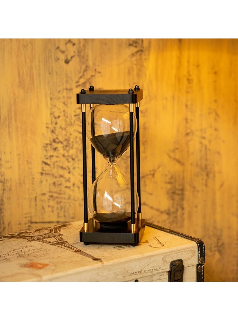 Hourglass Timer, 60 Minutes Sand Timer Vintage Wooden Men's Ladies Quiet Clock for Home Office Kitchen Wedding Decor Ornaments Red - Image 5