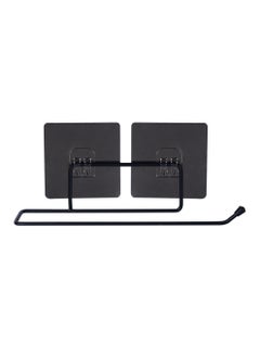 MS Self Adhesive Steel Toilet Paper Stand Tissue Roll Hanger for Bathroom (Black) Pack of 1