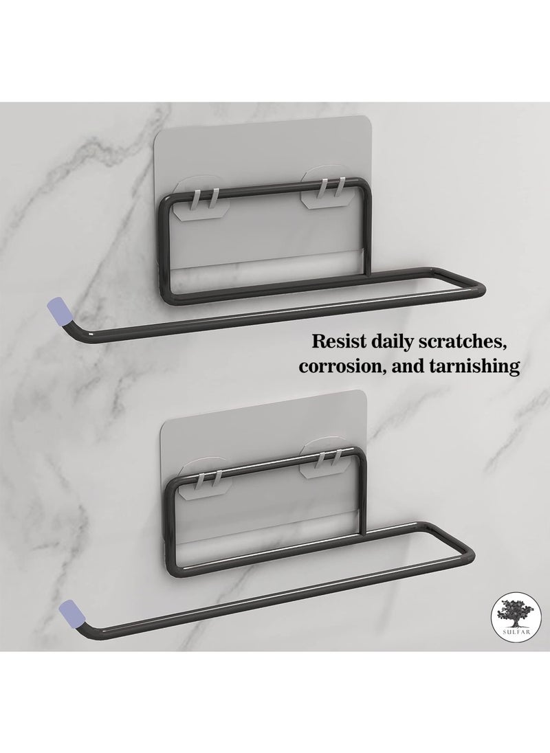 sulfar - MS Self Adhesive Steel Toilet Paper Stand Tissue Roll Hanger for Bathroom (Black) Pack of 1 - Image 1