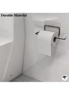 sulfar MS Self Adhesive Steel Toilet Paper Stand Tissue Roll Hanger for Bathroom (Black) Pack of 1  - Image 5