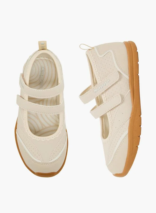 كابا Girls Panelled Hook & Loop Sneakerina School Shoes