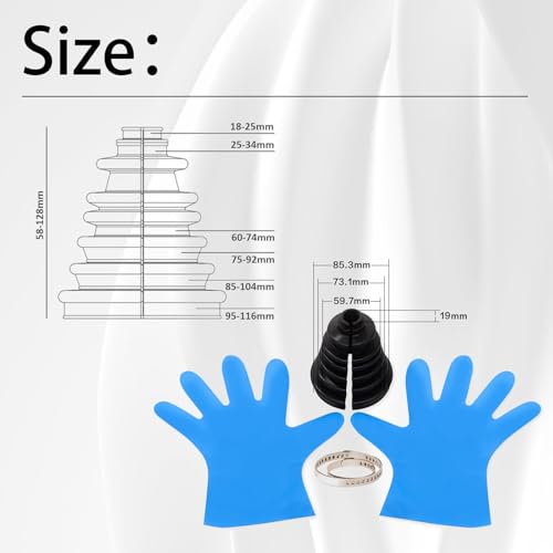 XTPTFABS CVS18 Universal Split Constant Velocity Gaiter, Universal CV Boot Kit Split Joint Gaiter Stretchable Replacement Car Auto Parts - Image 3