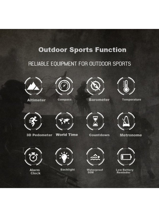 North Edge Military Training Outdoor Sports Electronic Watch Men's Compass Altimeter Barometer Temperature Waterproof Stopwatch Alarm Watch - Image 3