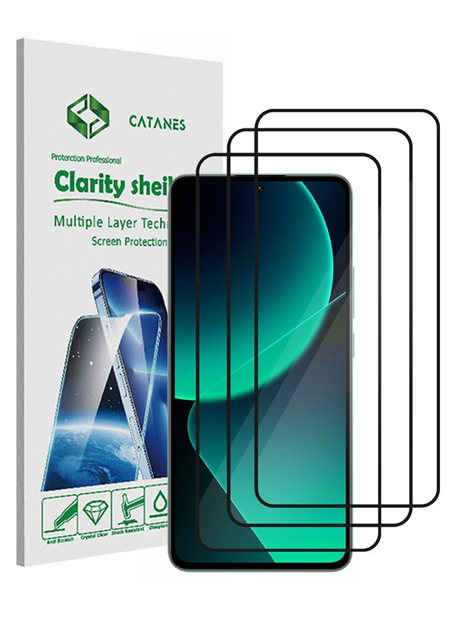 CATANES 3 Packs For Xiaomi 13T Screen Protector Tempered Glass with 9H Hardness Anti-Scratch Glass flim Premium HD Clarity  - Image 1