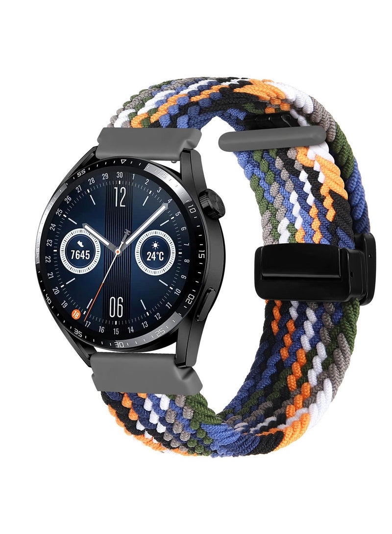X-level 22mm Nylon Watch Straps Compatible With Huawei Watch GT 3 46mm/Huawei Watch 4/GT4 46mm/GT2e 46mm/GT2 46mm/Sport Nylon Strap Adjustable Magnetic Replacement Band For Women Men - Image 1