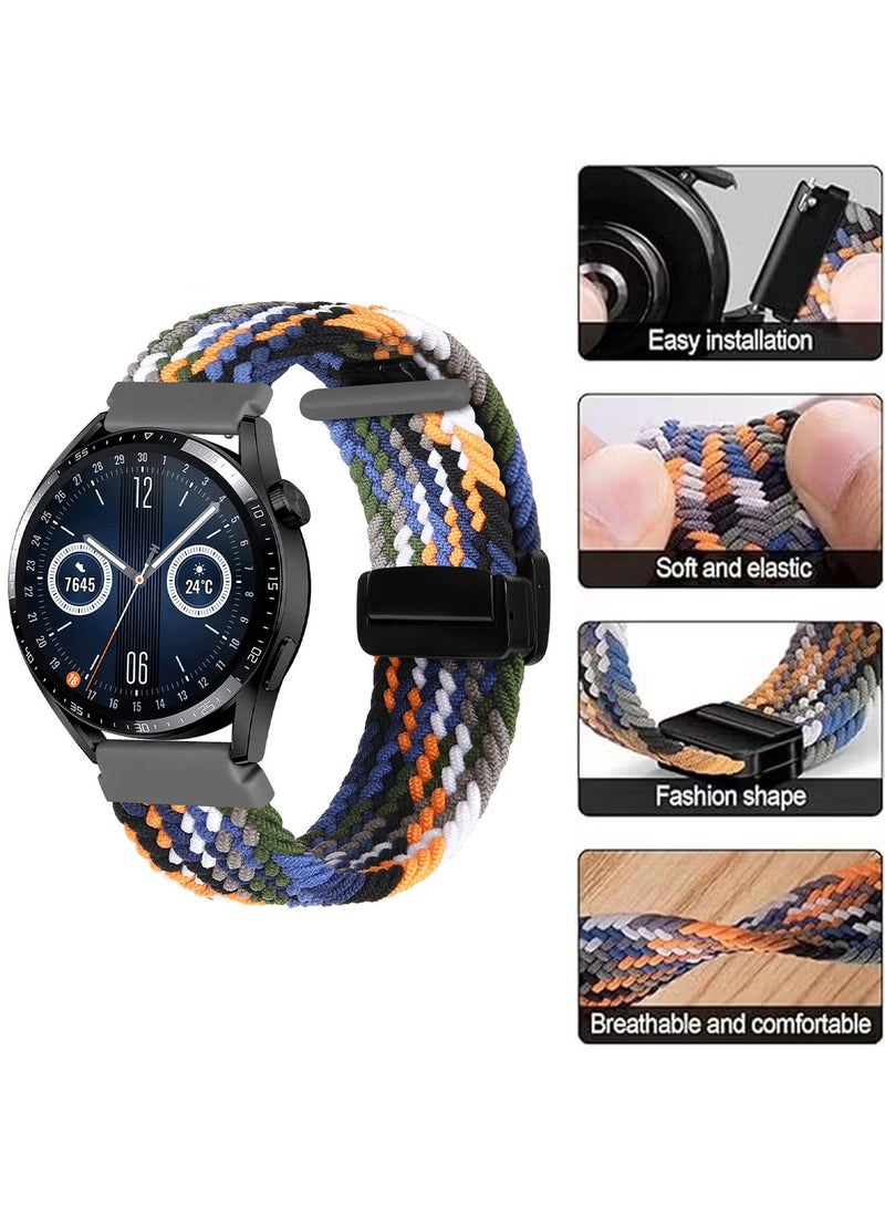 X-level 22mm Nylon Watch Straps Compatible With Huawei Watch GT 3 46mm/Huawei Watch 4/GT4 46mm/GT2e 46mm/GT2 46mm/Sport Nylon Strap Adjustable Magnetic Replacement Band For Women Men - Image 5