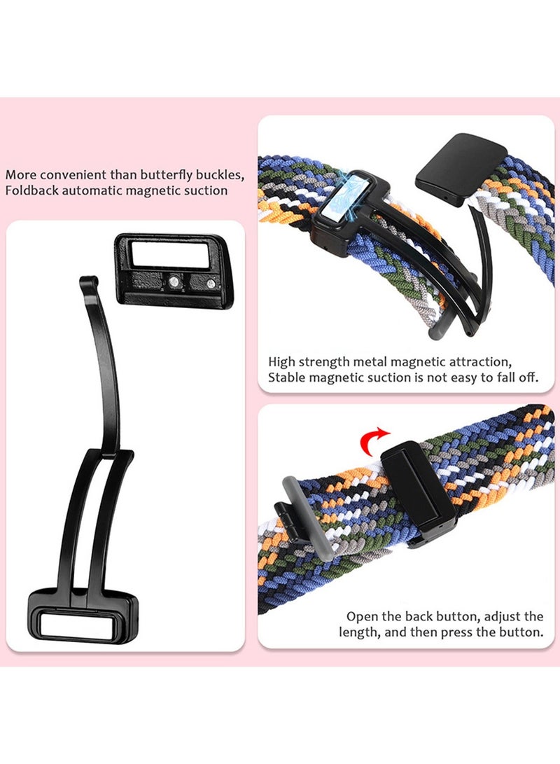 X-level 22mm Nylon Watch Straps Compatible With Huawei Watch GT 3 46mm/Huawei Watch 4/GT4 46mm/GT2e 46mm/GT2 46mm/Sport Nylon Strap Adjustable Magnetic Replacement Band For Women Men - Image 3