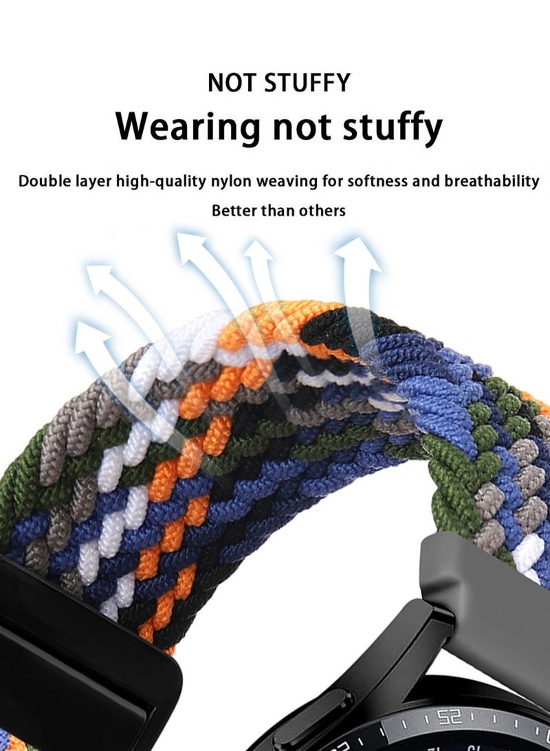 X-level 22mm Nylon Watch Straps Compatible With Huawei Watch GT 3 46mm/Huawei Watch 4/GT4 46mm/GT2e 46mm/GT2 46mm/Sport Nylon Strap Adjustable Magnetic Replacement Band For Women Men - Image 4