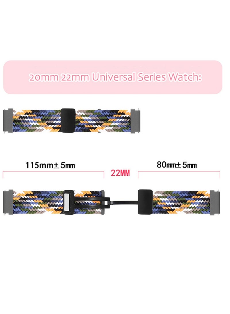 X-level 22mm Nylon Watch Straps Compatible With Huawei Watch GT 3 46mm/Huawei Watch 4/GT4 46mm/GT2e 46mm/GT2 46mm/Sport Nylon Strap Adjustable Magnetic Replacement Band For Women Men - Image 2