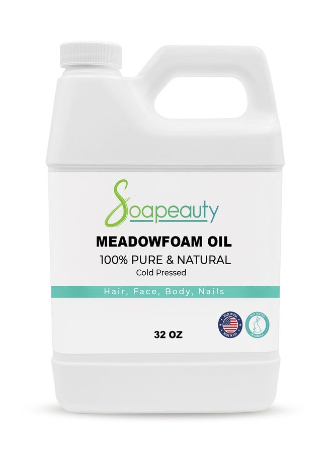 Soapeauty MEADOWFOAM SEED OIL Cold Pressed Unrefined | 100% Pure Natural Meadowfoam Seed Oil for Face & Hair | Moisturizer for Skin, Promotes Hair Growth, Balms | (32 OZ) - Image 1