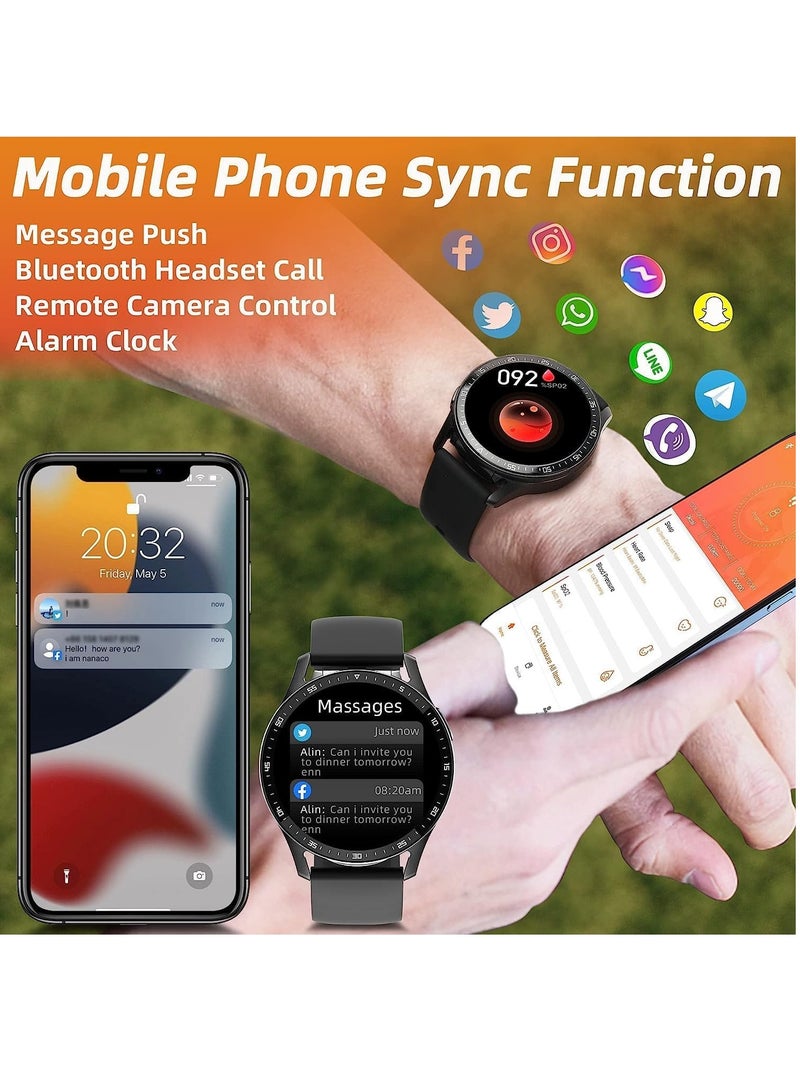 SOLARAE Smart Watch with Earbuds, 2 in-1 Smart Watch for iPhone Compatible, Blood Pressure Watch Pro for Men, IP X7 Waterproof Fitness Tracker MP3, Voice Recorder, Heart Rate Sleep Monitor, Long Time Standby - Image 4