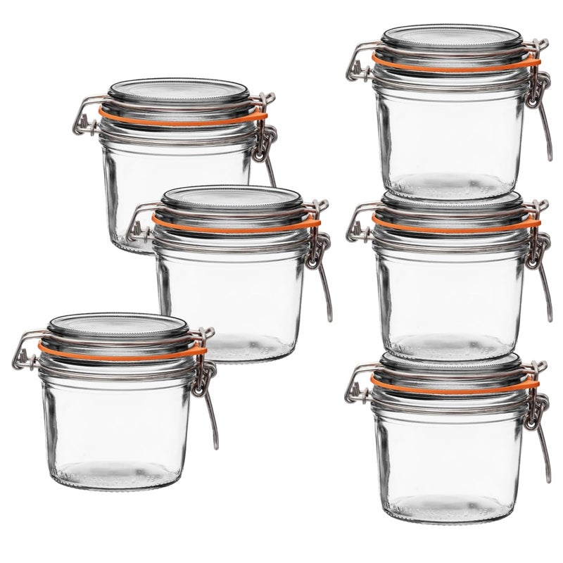 Le Parfait Super Terrine Jar  12oz Pack of 6 350ml French Glass Jar Airtight Rubber Seal  Glass Lid  Glass Jars for Kitchen Organization and Storage Containers for Essentials