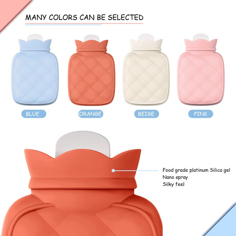 Redify Small Hot Water Bottle Bag for Hot & Cold Compress with Cover,Microwave Heating Soft Environment-Friendly Silicone for Babies Kids,Mini Hot Wate Bottle for Travel and Pain Relief,Holiday Gifts - Image 2