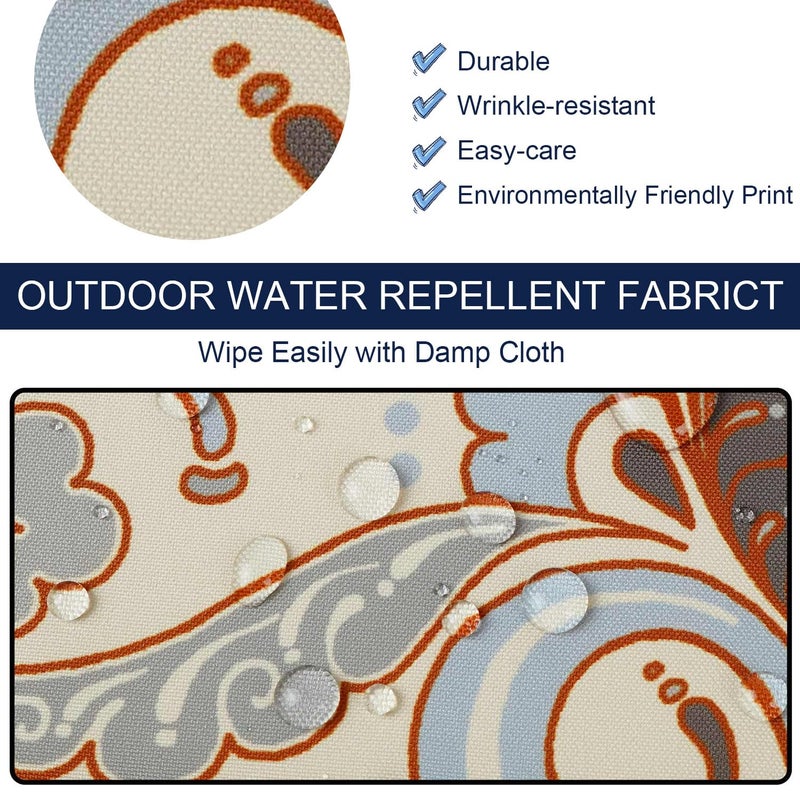 NettyPro Outdoor Patio Chair Seat Cushion Covers Replacement, Water Resistant UV Protection Cushion Slip Covers with Zipper and Tie, 25 x 25 x 5 Inch, Vintage - Image 2