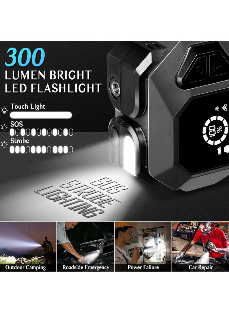 روك بو سيارة قفز البداية,4000A البطارية قفز البداية مع ضاغط الهواء,لما يصل إلى 10.0L الغاز و 8.0L محركات الديزل,12V الليثيوم المحمولة قفز صندوق بطارية السيارة قفز البداية مع ضوء LED والشحن السريع - Image 5