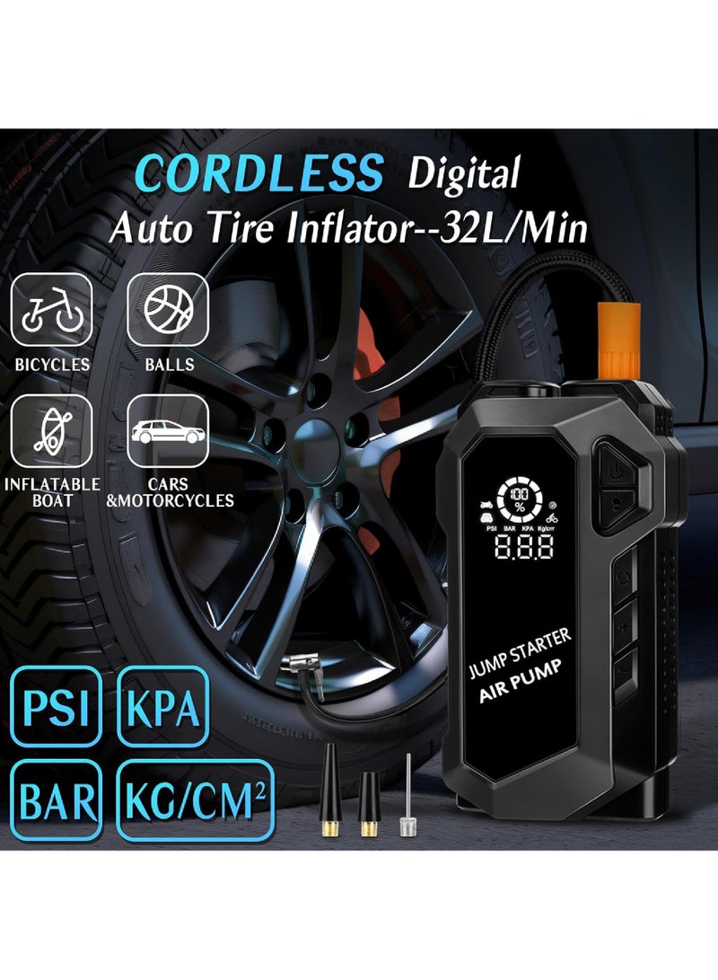 روك بو سيارة قفز البداية,4000A البطارية قفز البداية مع ضاغط الهواء,لما يصل إلى 10.0L الغاز و 8.0L محركات الديزل,12V الليثيوم المحمولة قفز صندوق بطارية السيارة قفز البداية مع ضوء LED والشحن السريع - Image 3