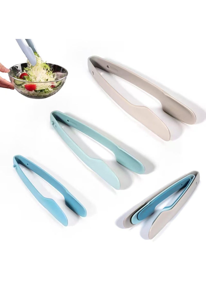 ملاقط للوجبات الخفيفة - مجموعة ملاقط بلاستيكية صغيرة متعددة الاستخدامات مناسبة للبسكويت والسلطة والثلج والشواء وتقديم البوفيه، عبوة ملونة خفيفة الوزن من 3 قطع مع آلية تعشيق آمنة - Image 1