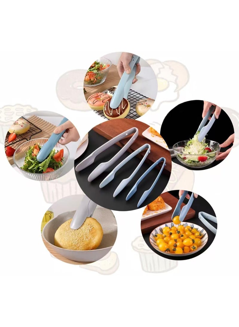 ملاقط للوجبات الخفيفة - مجموعة ملاقط بلاستيكية صغيرة متعددة الاستخدامات مناسبة للبسكويت والسلطة والثلج والشواء وتقديم البوفيه، عبوة ملونة خفيفة الوزن من 3 قطع مع آلية تعشيق آمنة - Image 2