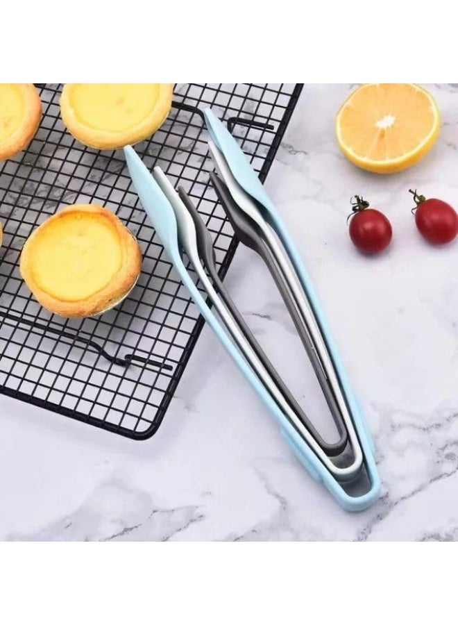 ملاقط للوجبات الخفيفة - مجموعة ملاقط بلاستيكية صغيرة متعددة الاستخدامات مناسبة للبسكويت والسلطة والثلج والشواء وتقديم البوفيه، عبوة ملونة خفيفة الوزن من 3 قطع مع آلية تعشيق آمنة - Image 5