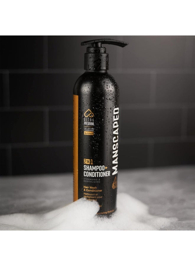 MANSCAPED® 2 In 1 Shampoo & Conditioner, UltraPremium Formula Infused with Sea Kelp, Coconut Water, Aloe for Nourishing and Hydrating Hair (16 oz Aluminum Bottle) - Image 2