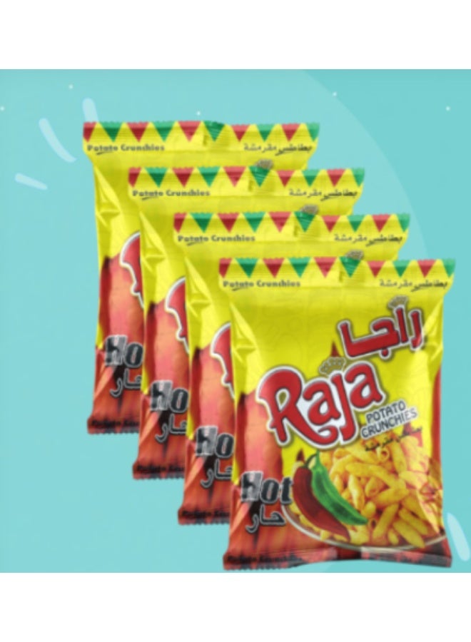 راجا رجا شيبسي بطاطس مقرمشة حارة – عبوة 12 كيس | سناك سبايسي - Image 2