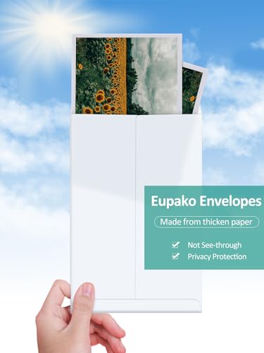 Eupako أظرف كتالوج يوباك 6x9 أظرف بيضاء صغيرة ذاتية الإغلاق 250 عبوة للتسليم والتنظيم والتخزين - Image 4