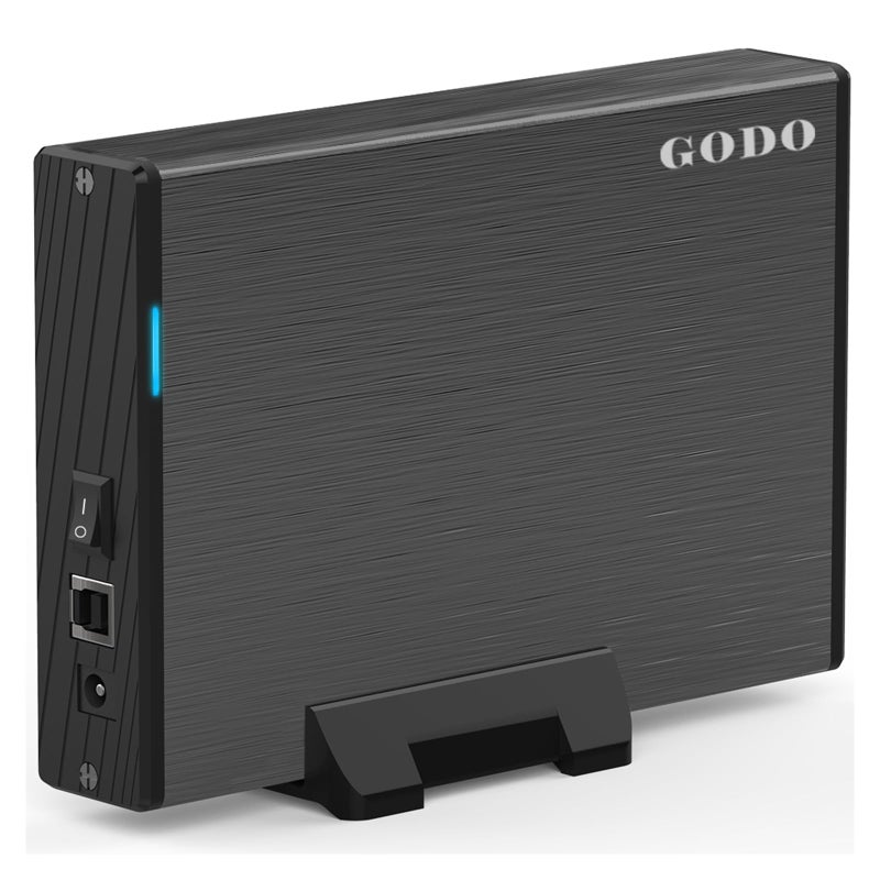 GODO USB 3.0 to 3.5 Inch Hard Drive Enclosure, Vertical External Hard Drive Docking with Stand for 3.5 inch SATA HDD SSD, Aluminum Alloy Drive Case Support Up to 18TB with UASP,Power Adapter - Image 1