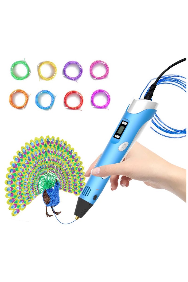 3D Pen 3DPEN-2 Multicolor with Adjustable Temperature & Speed, 0.7 mm Nozzle, Compatible with ABS/PLA 1.75 mm Filaments, Fast Heating, Lightweight Ergonomic Design – Includes 3 Filaments, Adapter, Stand & Manual – Creative 3D Drawing, Modeling, DIY & Educational Tool - Image 2