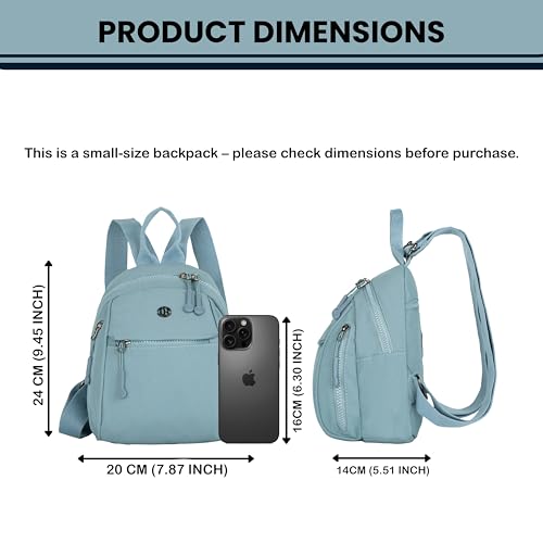 TS WITH TECHSUN Women’s Small Mini Backpack Purse |Lightweight Water-Resistant Compact Sling Bag for Travel, Daily Use, Casual Outings | Fits Only Essentials (Pastel Blue (L) 20 X (W) 14 X (H) 24 CM) - Image 2