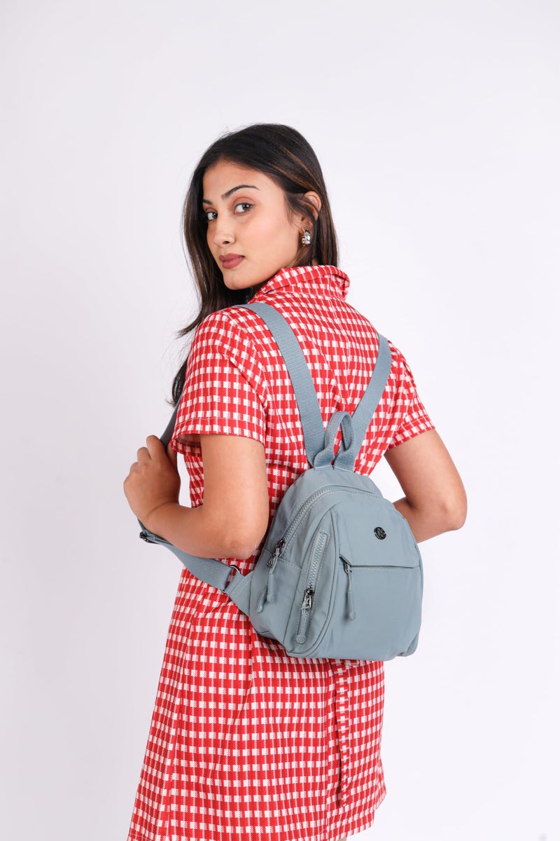 TS WITH TECHSUN Women’s Small Mini Backpack Purse |Lightweight Water-Resistant Compact Sling Bag for Travel, Daily Use, Casual Outings | Fits Only Essentials (Pastel Blue (L) 20 X (W) 14 X (H) 24 CM) - Image 3