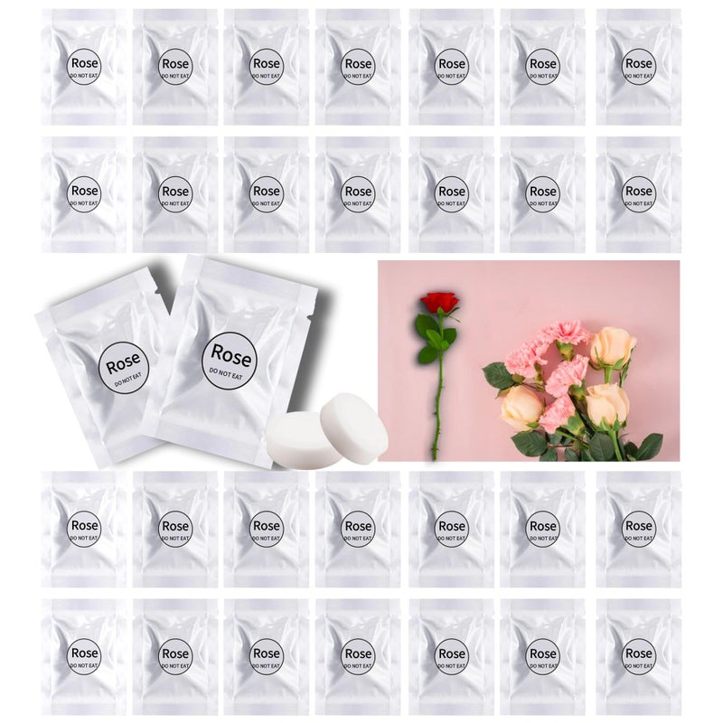 TinyGuardian Car Air Freshener Refills, 30 Pcs Individual Package Car Air Vent Clip Replacement Pads Solid Fragrance Scent Air Freshener Refill Tablets (Rose) - Image 1
