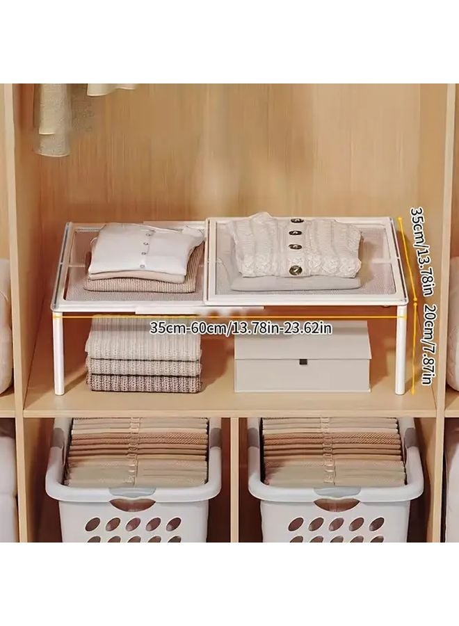 منظم خزانة قابل للسحب رف قابل للتوسيع والتعديل بعرض 35 بوصة موفر للمساحة - Image 3